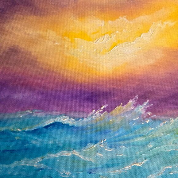 Oil painting on cardboard. My art. Seascape. - Picture 3 of 4
